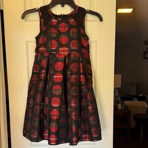 Pippa & Julie Red and Black Circle Pattern Dress